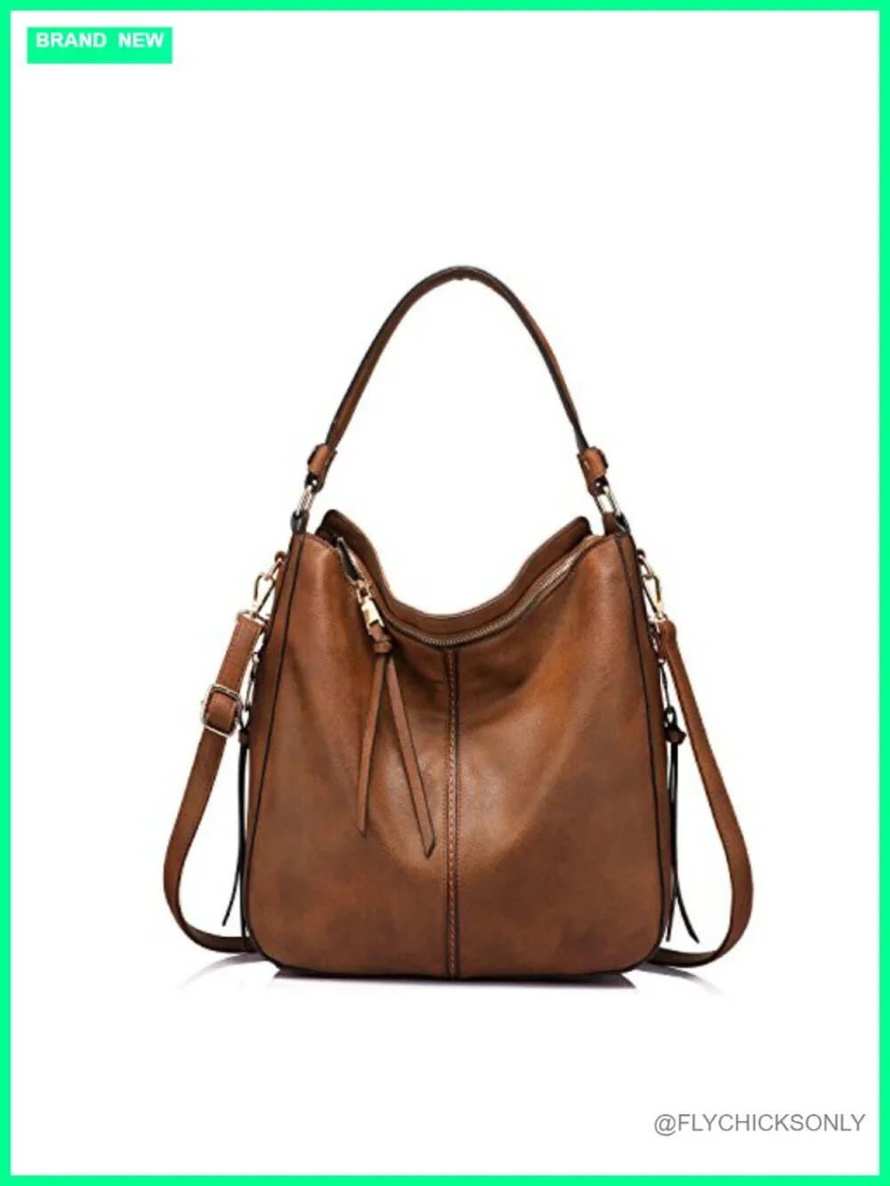 Faux Leather Hobo Crossbody Bag for Women, Large Designer Shoulder Purse